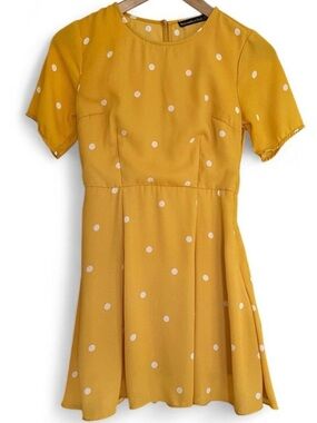 Abercrombie & Fitch Yellow Polka Dot Short Sleeve Dress